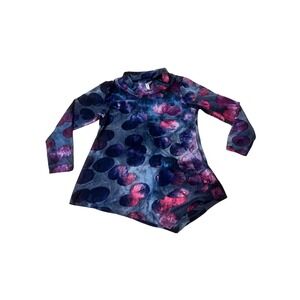 Cubism Womens Abstract Burnout Velvet Polka Dot Cowl Neck Tunic Top Purple M